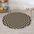 Psychedelic Blue Optical Illusion Charming Style Round Rug Home Decor