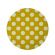 White Polka Dot Yellow Theme Round Rug Home Decor