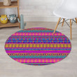 Colorful Neon Tribal Navajo Aztec Lovely Design Round Rug Home Decor