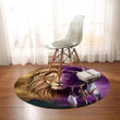 Lion Dreamcatcher Brown And Purple Theme Round Rug Home Decor