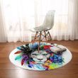 Tribal Lion Colorful Round Rug Home Decor