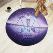 Zodiac Constellations Libra Illustration Round Rug Home Decor