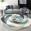 Multicolor Stitching Flower Shaped Texture Round Rug Home Decor