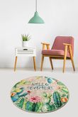 Hello Summer Colorful Background Round Rug Home Decor