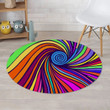 Abstract Psychedelic Colorful Wave Swirl Pattern Round Rug Home Decor