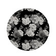 Monochrome Rose Floral Design Round Rug Home Decor