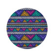 Multicolor Native Aztec Abstract Doodle Design Round Rug Home Decor