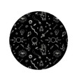 Black Gothic Witch Cute Symbol Round Rug Home Decor