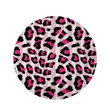 Pink Vertical Stripes Black And Pink Leopard Skin Round Rug Home Decor