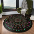 Hand Draw Pretty Flower Watercolor Round Rug Home Decor