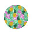 Pineapple Pink And Green Leave Round Rug Home Decor