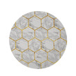White Gold Tile Marble Round Rug Home Decor
