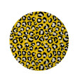 Yellow Leopard Skin Vivid Pattern Round Rug Home Decor