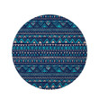 Blue Tribal Aztec Hand Drawn Alluring Design Round Rug Home Decor