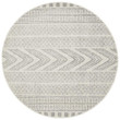 Mirage Adani Modern Tribal Design Grey Ornamental Round Rug Home Decor