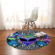 Saucerman Alien Trippy Colorful Round Rug Home Decor