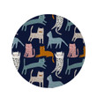 Cute Cat Style Navy Theme Round Rug Home Decor