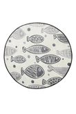 Fish White Colorful Background Round Rug Home Decor