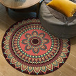 Cool Brown Red Round Modern Moroccan Round Rug Home Decor