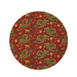 Golden Chinese Dragon Floral Design Round Rug Home Decor
