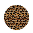 Horizontal Stripe Leopard Skin Round Rug Home Decor