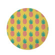 Pink Pineapple Yellow Theme Round Rug Home Decor
