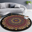 Pink Classic Flora Watercolor Round Rug Home Decor