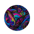 Abstract Psychedelic Black Theme Round Rug Home Decor