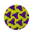 Abstract Neon Cow Round Rug Home Decor