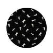 Silhouette Cat Dancing Black Theme Round Rug Home Decor