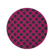 Black Polka Dot Medium Violet Red Background Round Rug Home Decor