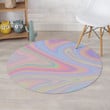 Trippy Holographic Rainbow Pattern Round Rug Home Decor