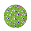 Funny Cow For Kids With Flower Green Background Round Rug Home Decor