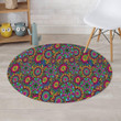 Trippy Psychedelic Floral Appealing Design Round Rug Home Decor