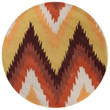 Gold Collection Chevron Rust Round Rug Home Decor