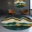 Abstract Mountain Peak Pattern Round Rug Home Decor