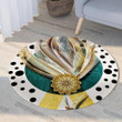 Colourful Feathers Pattern Modern Round Rug Home Decor