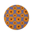 Cute Sunflower Purple Theme Round Rug Home Decor