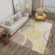 Pretty Gold And Grey Pattern Area Rug Home Decor