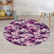 Pink And Purple Camouflage Pattern Round Rug Home Decor