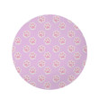 Pink Pastel Paw Pattern Round Rug Home Decor
