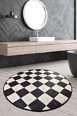 Checkerboard Colorful Background Round Rug Home Decor