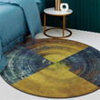 Blue And Yellow Pattern Round Rug Home Decor