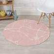 Pink Theme Cracked Marble Pattern Round Rug Home Decor