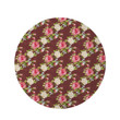 Rose Floral Indian Red Theme Round Rug Home Decor