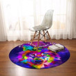 Colorful Watercolor Wolf Round Rug Home Decor