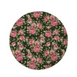 Vintage Pink Rose Floral Pattern Green Garden Round Rug Home Decor