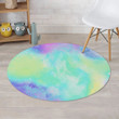 Abstract Psychedelic Holographic Mixed Color Round Rug Home Decor