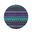 Colorful Neon Tribal Aztec Hand Drawn Brilliant Color Round Rug Home Decor