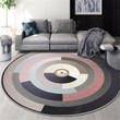 Multicolour Irregular Stitching Pattern Round Rug Home Decor
